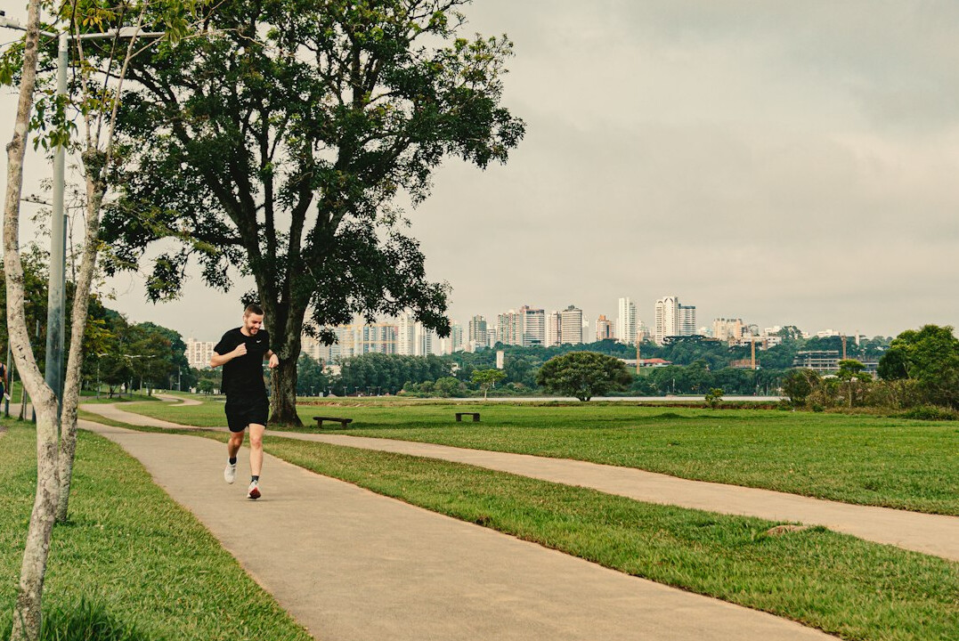 person jogging in park